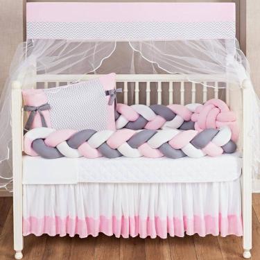 Imagem de Kit Jogo De Berço Americano Trançado 11Pçs Edredom E Saia