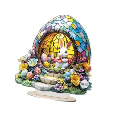 Imagem de Generic Decoração de Páscoa em Acrílico, Placa Decorativa de Páscoa para Mesa com Suporte, Ideal para Armário de Entrada