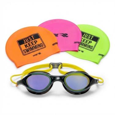 Imagem de Kit Oculos Natacao Tryde aguas abertas Tryon Touca silicone TOUCA:LARA