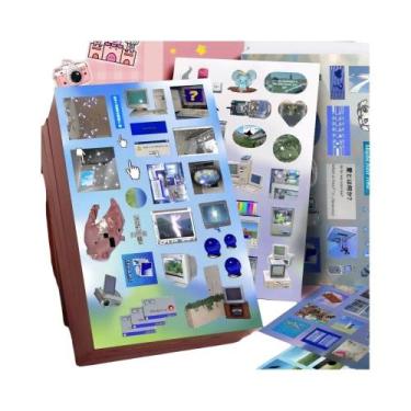 Imagem de Diários E Cadernos Retrô Y2K Gen Z Dreamcore Com 8 a 16 Folhas, Adesiv