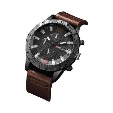 Imagem de Relógio De Pulso Masculino De Moda Esportiva Com Pulseira De Couro E M