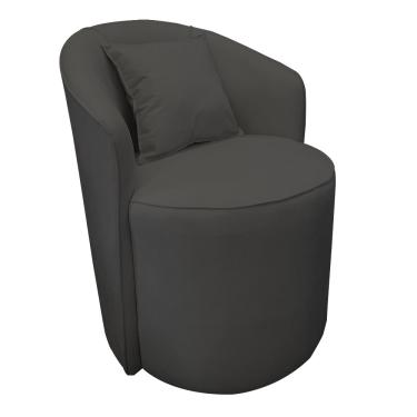 Imagem de Poltrona Redonda Serena Suede Grafite Base Fixa C05 - D'Rossi