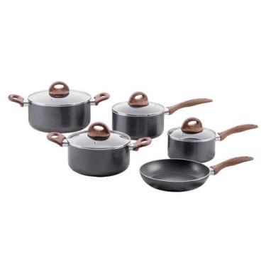 Imagem de Jogo De Panela Brinox Smart Plus  Granito, Revestimento em Cerâmica, C