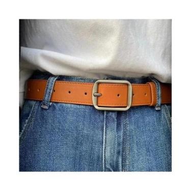 Imagem de Cinto Feminino De Couro PU Preto E Marrom Casual Para Jeans, Faixa Vin