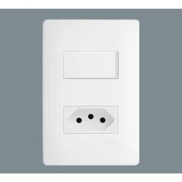 Imagem de Conjunto 1 Interruptor + 1 Tomada 16a - Habitat Fame