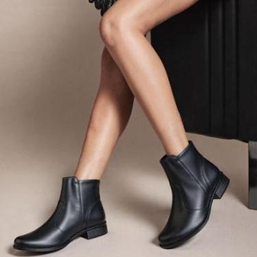 Imagem de Coturno feminino cano curto com zíper, confortável para uso diário, trabalho e moda casual-Feminino