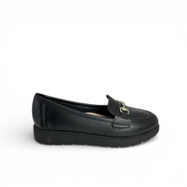 Imagem de Sapato Moleca Feminino Mocassim Preto/Bege, Preto, 39