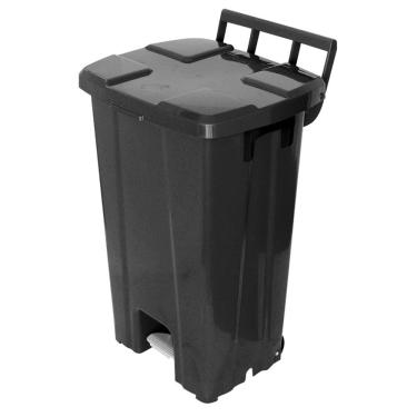 Imagem de Lixeira Plástico Quadrado com Pedal de 100 Litros Preto P100p Jsn Cesto Plástico Quadrado com Pe