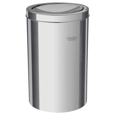 Imagem de Lixeira Em Aço Inox com Tampa Basculante Swing 12 Litros 94542112 Tramontina Lixeira Aço Inox Co