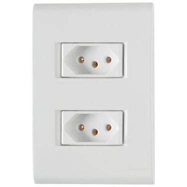 Imagem de Conjunto Liz Branco 4x2 com 2 Tomadas 2p+t de 10 Ampères E 250 Volts 57170065 Tramontina Cj.2 To