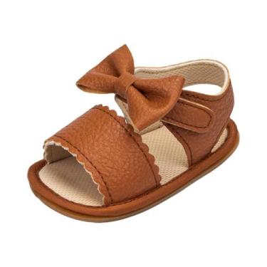 Imagem de Sapatos De Verão Respiráveis Para Bebês Meninas, Cor Pura, Laço, Sola 