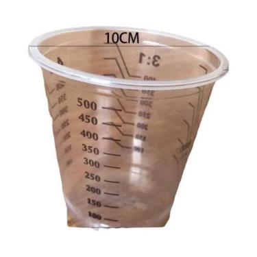 Imagem de Copos Descartáveis Transparentes Para Mistura De Tinta 500/600ML - Kit