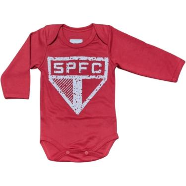 Imagem de Body Bebê São Paulo Vermelho Manga Longa Oficial