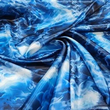 Imagem de Tecido Cetim Estampado Iemanjá Água 1 Mt X 1.50 + Incenso Ie - TRAMA &