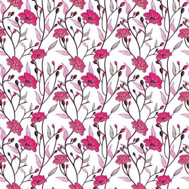 Imagem de Papel De Parede Floral Flores Vermelhas Adesivo Quarto Sala