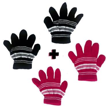 Imagem de Kit 2 Pares Luvas De Frio Infantil Meninos E Meninas Inverno