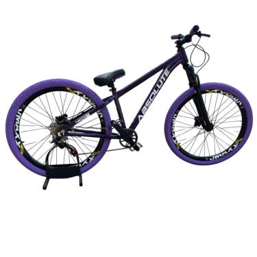 Imagem de Bicicleta Aro 26 Absolute Nero 5 Adptada Grau Monomarcha Pneu Balão Flame Roxo-Unissex