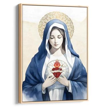 Imagem de Quadro decorativo Imaculado Coração de Maria watercolor - Art Canvas, 