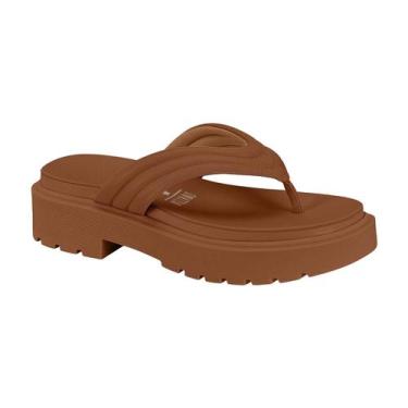 Imagem de Sandália Casual de Dedo com Sola Tratorada Feminina Vizzano Camel / Na