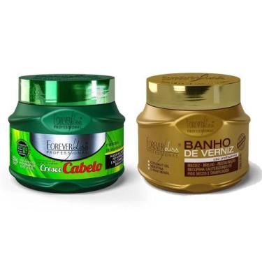 Imagem de Kit 01 Masc. Cresce Cabelo e 01 Banho de Verniz Forever Liss - Forever