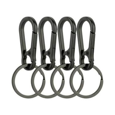 Imagem de Chaveiro De Metal Com Clipe Mosquetão Organizador De Chaves Para Casa 