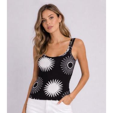 Imagem de Regata Feminina Com Abertura Na Alça Infinita Cor Preto, M, Preto