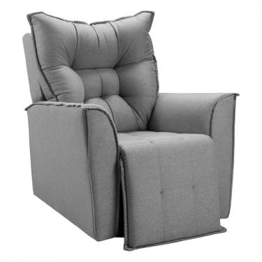 Imagem de Poltrona Reclinável Do Papai King Tecido Linho Cinza Star Confort