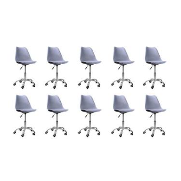 Imagem de Cadeira Office Base Cromada com Rodízio Giratória Saarinen - Oficial W