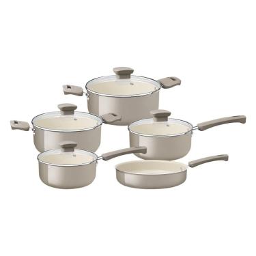 Imagem de Jogo de Panelas 5 peças Cerâmica Veronese Bege - Tramontina