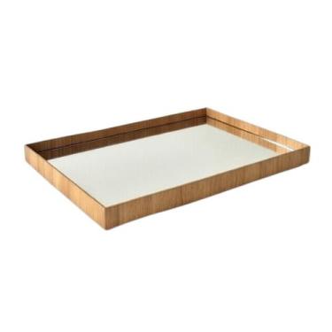 Imagem de Bandeja Decorativa Espelhada Retangular de Madeira Premium - Talento M