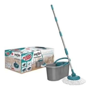 Imagem de Mop Flash Limp Mop Giratório Fit com balde centrífuga Cinza- - Congrat