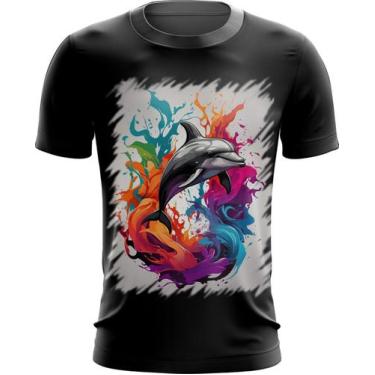 Imagem de Camiseta Dryfit Golfinho Inteligência Arte Pintura 9 - Kasubeck Store®