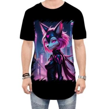 Imagem de Camiseta Longline Raposa Humanóide Vaporwave 11 - Kasubeck Store®, G