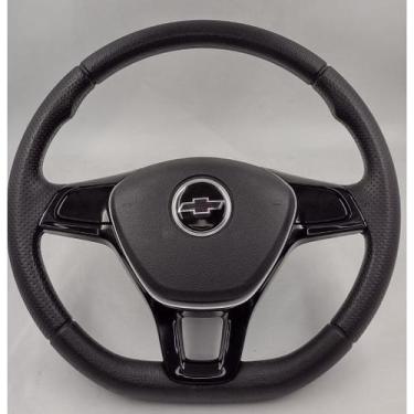 Imagem de Volante Chevrolet Logo Preto Gm Corsa Wind Classic Prisma Celta