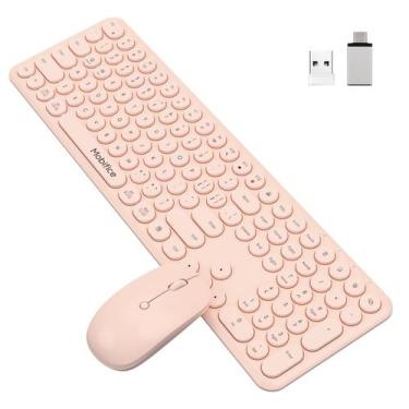 Imagem de Combinação de teclado e mouse sem fio Mobifice Pink Full Size