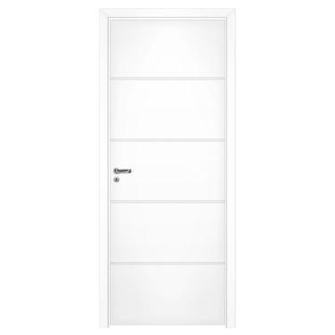 Imagem de Kit Porta de Madeira Pinhal 15 a 20 cm, Abertura à Direita, Branca, 214 x 75 cm