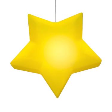 Imagem de Luminária Pendente Estrela Amarela para Quarto Infantil com Iluminação Acolhedora Bivolt 110-220V Amarelo Desembrulha
