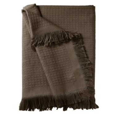 Imagem de Manta Xale de Sofá 150 cm x 210 cm Algodão 100% Cores Discretas - - Do