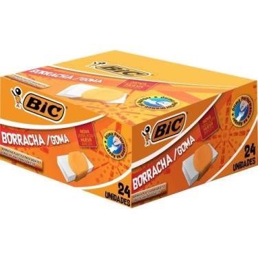 Imagem de Borracha Branca Eraser Capa Plastica Laranja CX.C/24 - BIC
