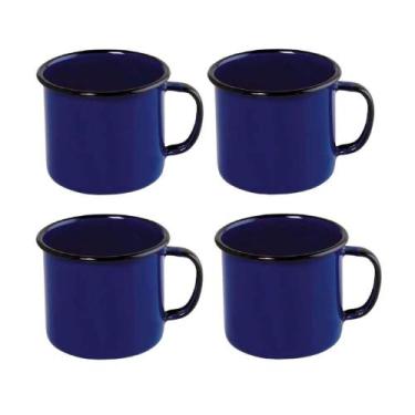 Imagem de Kit 4 Canecas Esmaltadas Ágata 670ml Nr 10 - Ewel - Ewel Esmaltados, A