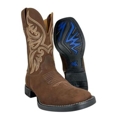 Imagem de Bota Texana Masculina Goyazes Waterproof Flex Café Nobuck Solado Musta
