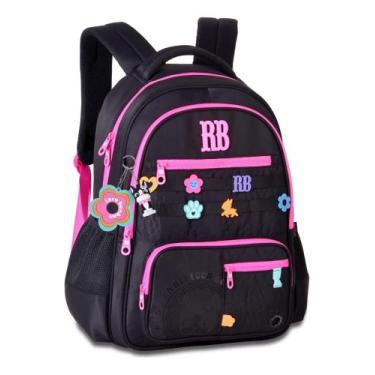 Imagem de Mochila Costas Escolar Flower Power Rebecca Bonbon Rb26231, Preto, Ros