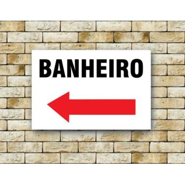 Imagem de Placa Indicativa Banheiro WC Seta Esquerda 30x20cm - Costa Comunicação