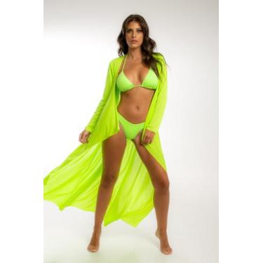 Imagem de saida de praia longa neon - marcia morena beachwear 