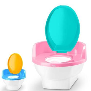 Imagem de Pinico Colorido Bebê Menina Assento Anatômico Encaixa no Vaso Sanitári