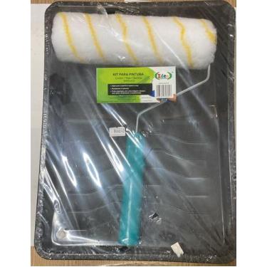 Imagem de Kit Pintura Rolo Anti Respingos Suporte Bandeja - Kit Pintura  Rolo e 