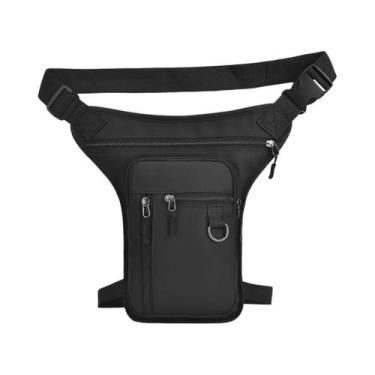 Imagem de Bolsa Lateral Masculina De Couro PU Para Motocicleta, Multibolsos, Tát