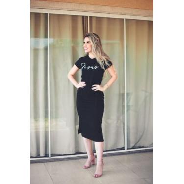 Imagem de Vestido Midi com laço "JESUS" Preta P - Presente De Deus