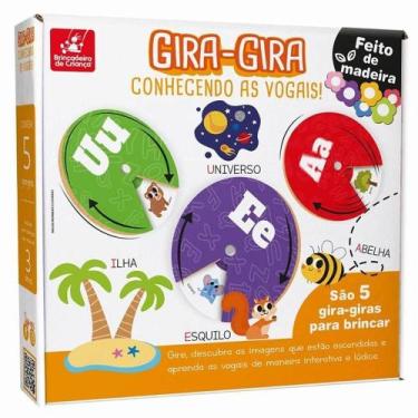 Imagem de Jogo Educativo Gira Conhecendo as Vogais com Roletas Brincadeira de Cr