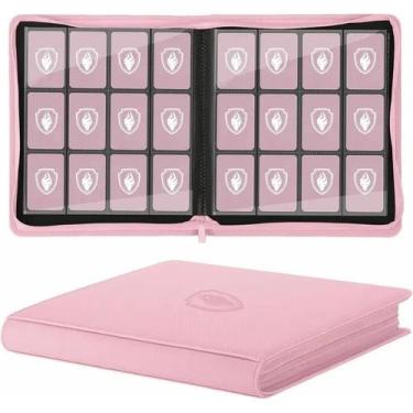 Imagem de Álbum De Cartas Colecionáveis Com 12 Bolsos E Zíper Em Couro Premium, 